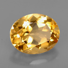 Citrino naturale giallo da 2,66 ct, taglio ovale, VVS
