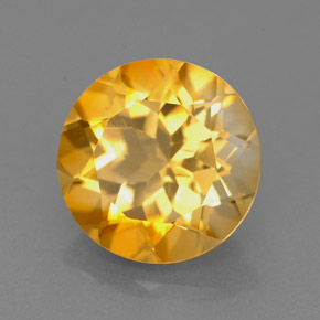 Citrino naturale giallo da 2,20 ct, taglio rotondo, VVS
