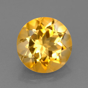 Citrino naturale giallo da 2,20 ct, taglio rotondo, VVS