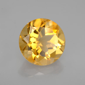 Citrino naturale giallo da 2,40 ct, taglio rotondo, VVS