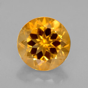 Citrino naturale giallo da 2,38 ct, taglio rotondo, VVS-VS