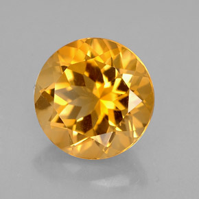Citrino naturale giallo da 2,38 ct, taglio rotondo, VVS-VS