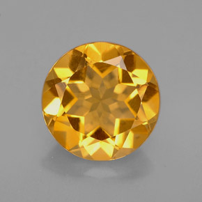 Citrino naturale giallo da 2,16 ct, taglio rotondo, VVS-VS