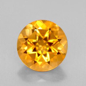 Citrino naturale giallo da 2,30 ct, taglio rotondo, VVS-VS