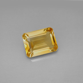 Citrino naturale giallo da 2,09 ct, taglio smeraldo, VVS