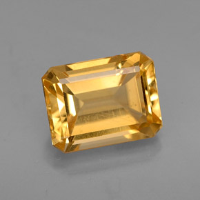 Citrino naturale giallo da 2,41 ct, taglio smeraldo, VS