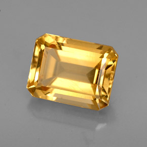 Citrino naturale giallo da 2,41 ct, taglio smeraldo, VS