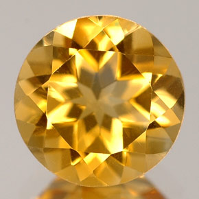Citrino naturale giallo da 1,65 ct, taglio rotondo, VVS