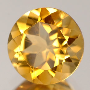 Citrino naturale giallo da 1,65 ct, taglio rotondo, VVS