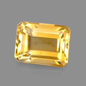 Citrino naturale giallo da 2,47 ct, taglio smeraldo, VS-SI