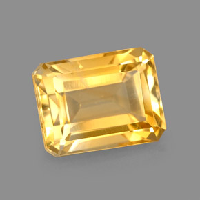Citrino naturale giallo da 2,47 ct, taglio smeraldo, VS-SI