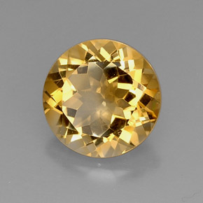 Citrino naturale giallo da 7,05 ct, taglio rotondo, VVS