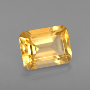 Citrino naturale giallo da 1,95 ct, taglio smeraldo, VS