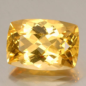 Citrino naturale giallo da 12,60 ct, taglio a cuscino, VVS-VS