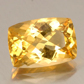 Citrino naturale giallo da 12,60 ct, taglio a cuscino, VVS-VS