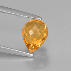 Citrino naturale giallo da 1,76 ct, briolette, VS