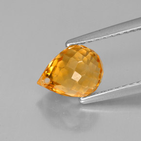 Citrino naturale giallo da 1,76 ct, briolette, VS
