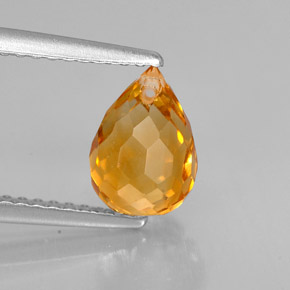 Citrino naturale giallo da 1,64 ct, briolette, VVS-VS