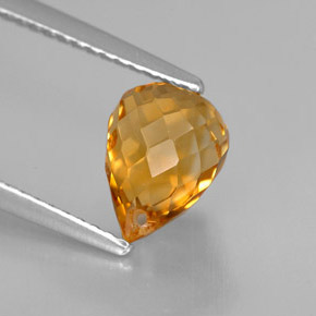 Citrino naturale giallo da 1,96 ct, briolette, VVS-VS
