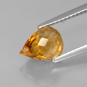 Citrino naturale giallo da 1,96 ct, briolette, VVS-VS