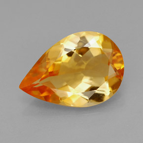 Citrino naturale arancione da 2,77 ct, taglio a pera, IF