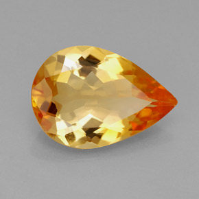 Citrino naturale arancione da 2,77 ct, taglio a pera, IF