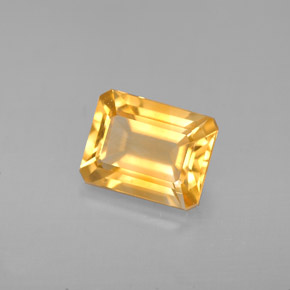 Citrino naturale giallo da 2,22 ct, taglio smeraldo, VVS-VS
