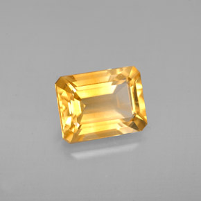 Citrino naturale giallo da 2,22 ct, taglio smeraldo, VVS-VS