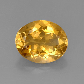 Citrino naturale giallo da 3,95 ct, taglio ovale, VVS