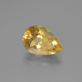 Citrino naturale giallo da 3,50 ct, taglio a pera, VVS