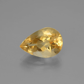 Citrino naturale giallo da 3,50 ct, taglio a pera, VVS
