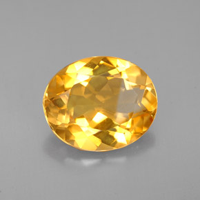 Citrino naturale giallo da 2,83 ct, taglio ovale, VVS