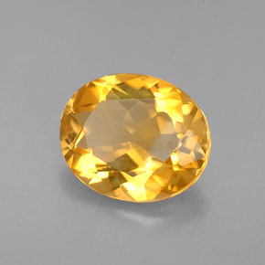 Citrino naturale giallo da 2,83 ct, taglio ovale, VVS