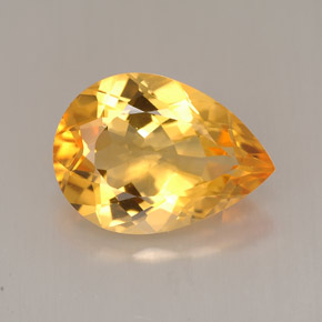 Citrino naturale arancione da 4,53 ct, taglio a pera, VVS