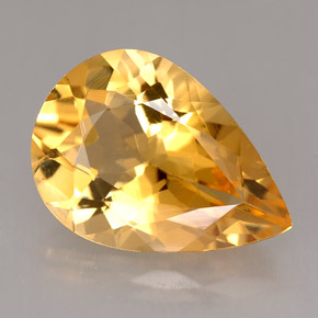 Citrino naturale arancione da 3,95 ct, taglio a pera, VVS