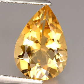 Citrino naturale arancione da 3,95 ct, taglio a pera, VVS