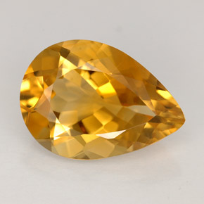 Citrino naturale arancione da 4,30 ct, taglio a pera, VVS