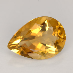 Citrino naturale arancione da 4,30 ct, taglio a pera, VVS