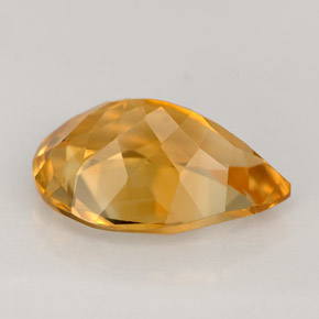 Citrino naturale arancione da 4,30 ct, taglio a pera, VVS
