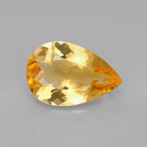 Citrino naturale giallo da 4,37 ct, taglio a pera, VVS