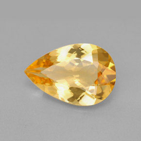 Citrino naturale giallo da 4,37 ct, taglio a pera, VVS