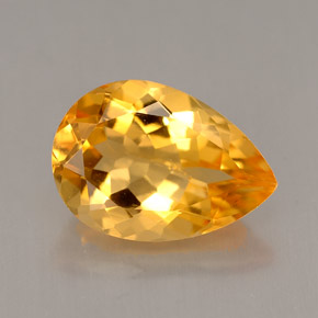 Citrino naturale giallo da 3,75 ct, taglio a pera, VVS-VS