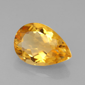 Citrino naturale giallo da 3,90 ct, taglio a pera, VVS