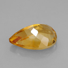 Citrino naturale giallo da 3,90 ct, taglio a pera, VVS