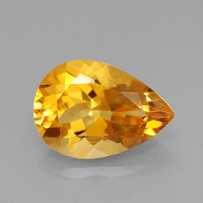 Citrino naturale giallo da 3,40 ct, taglio a pera, VVS