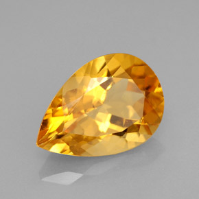 Citrino naturale giallo da 3,40 ct, taglio a pera, VVS
