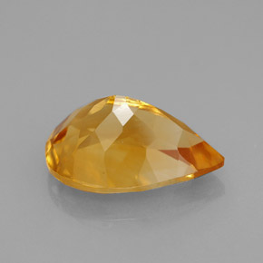 Citrino naturale giallo da 3,40 ct, taglio a pera, VVS