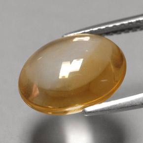 Citrino naturale arancione da 3,54 ct, taglio ovale, trasparente