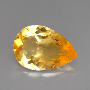 Citrino naturale arancione da 3,00 ct, taglio a pera, VVS