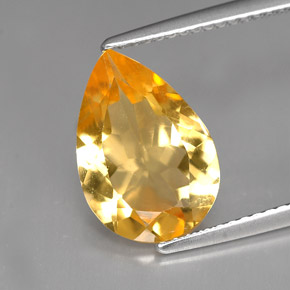 Citrino naturale arancione da 3,00 ct, taglio a pera, VVS
